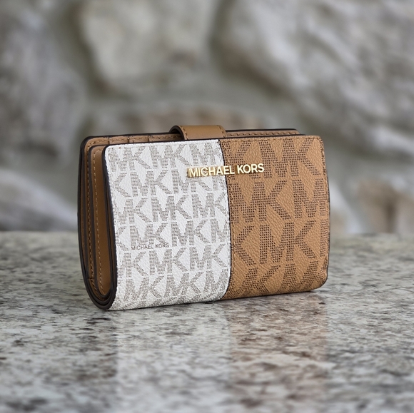 Michael Kors Handbags - Michael Kors Jet Set Logo Medium Bifold Color-Block Wallet